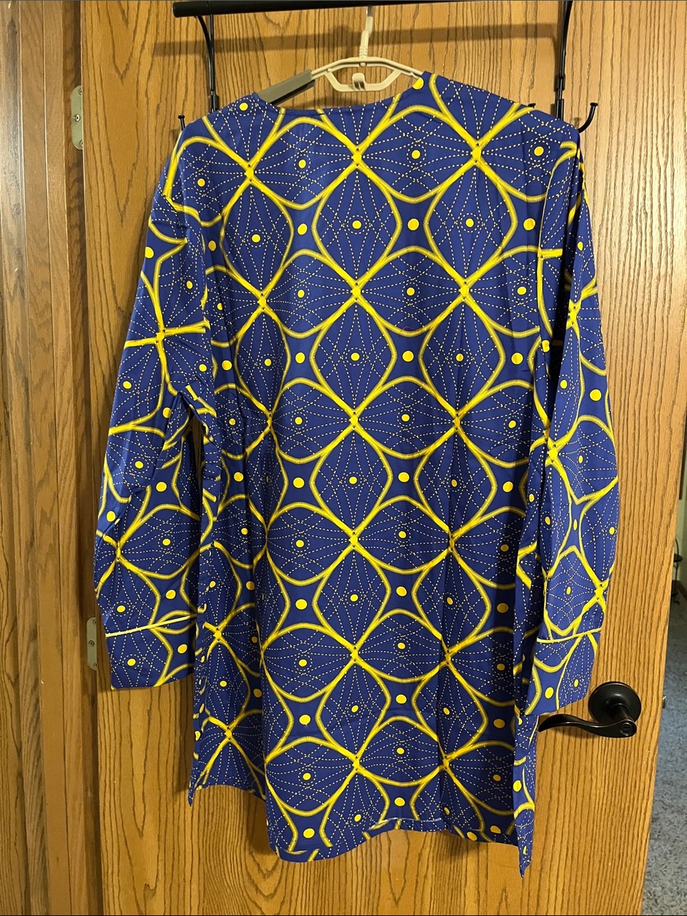 Size XL Ashro Deondre Men's Tunic Top Shirt Royal Blue/Gold Afrocentric Tribal - Picture 4 of 5